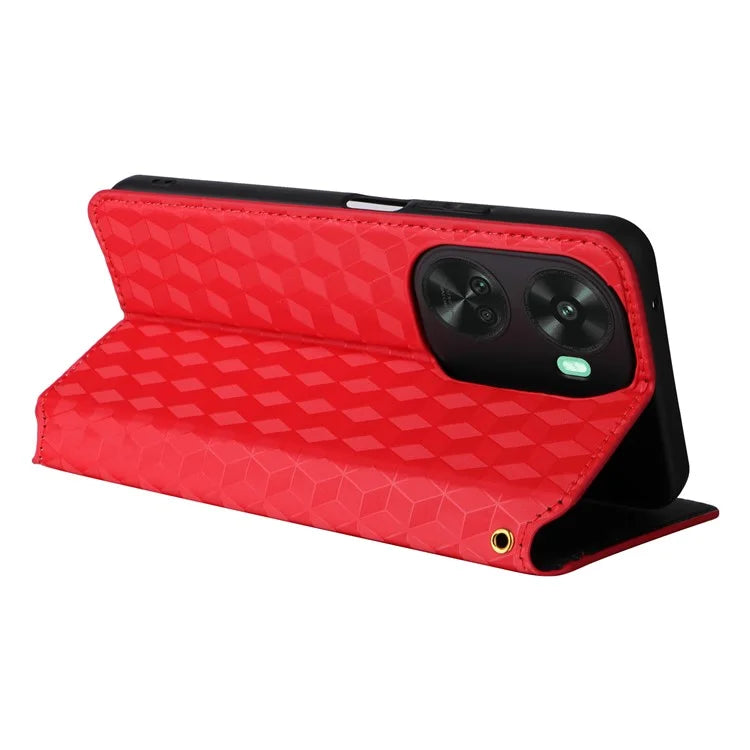 For Huawei nova 11 SE Stand View Cover Rhombus Pattern Imprinted Phone Case