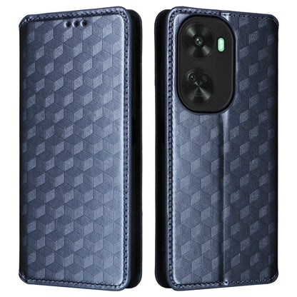 For Huawei nova 11 SE Stand View Cover Rhombus Pattern Imprinted Phone Case