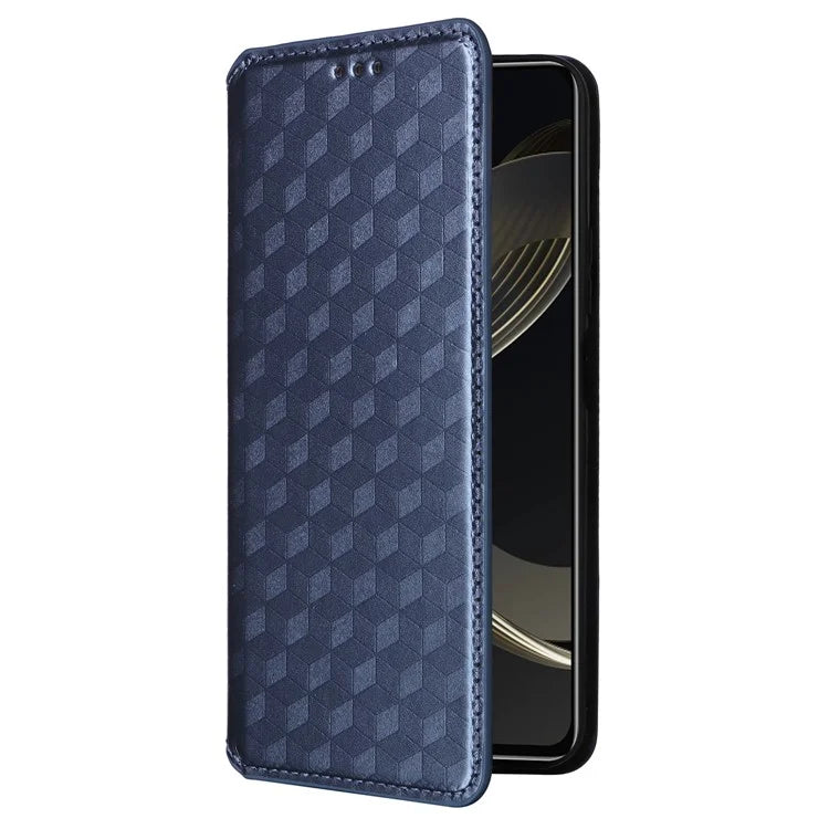 For Huawei nova 11 SE Stand View Cover Rhombus Pattern Imprinted Phone Case