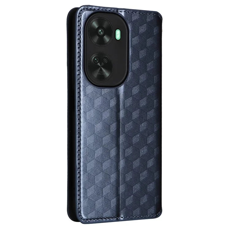 For Huawei nova 11 SE Stand View Cover Rhombus Pattern Imprinted Phone Case