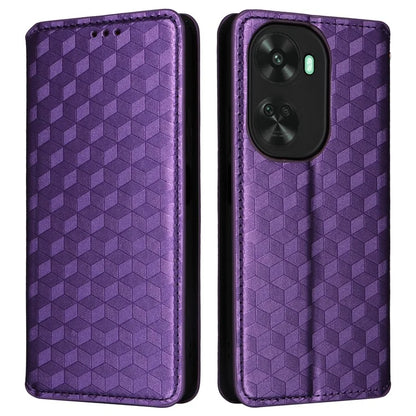 For Huawei nova 11 SE Stand View Cover Rhombus Pattern Imprinted Phone Case