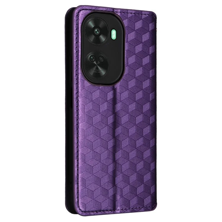 For Huawei nova 11 SE Stand View Cover Rhombus Pattern Imprinted Phone Case