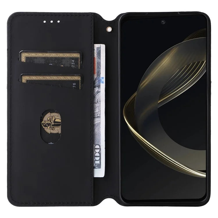 For Huawei nova 11 SE Stand View Cover Rhombus Pattern Imprinted Phone Case