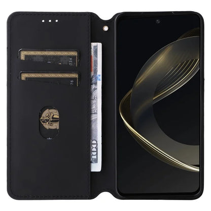 For Huawei nova 11 SE Stand View Cover Rhombus Pattern Imprinted Phone Case