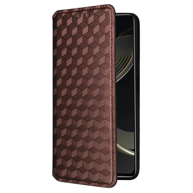 For Huawei nova 11 SE Stand View Cover Rhombus Pattern Imprinted Phone Case