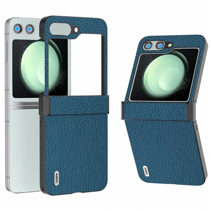 ABEEL For Samsung Galaxy Z Flip5 5G Slim Phone Case Hinge Protection Litchi Texture Back Cover