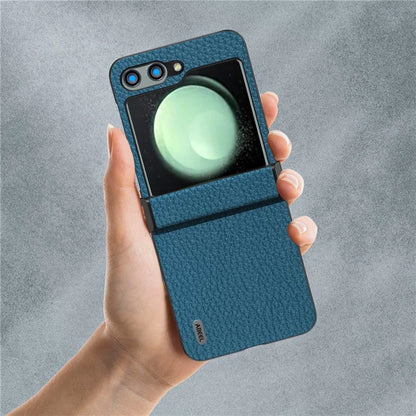 ABEEL For Samsung Galaxy Z Flip5 5G Slim Phone Case Hinge Protection Litchi Texture Back Cover