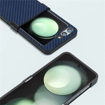 ABEEL For Samsung Galaxy Z Flip5 5G Phone Case Hinge Protection Carbon Fiber Texture Cover