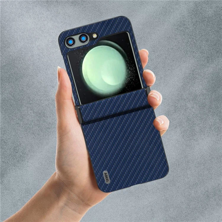 ABEEL For Samsung Galaxy Z Flip5 5G Phone Case Hinge Protection Carbon Fiber Texture Cover