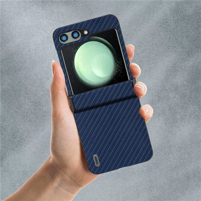 ABEEL For Samsung Galaxy Z Flip5 5G Phone Case Hinge Protection Carbon Fiber Texture Cover