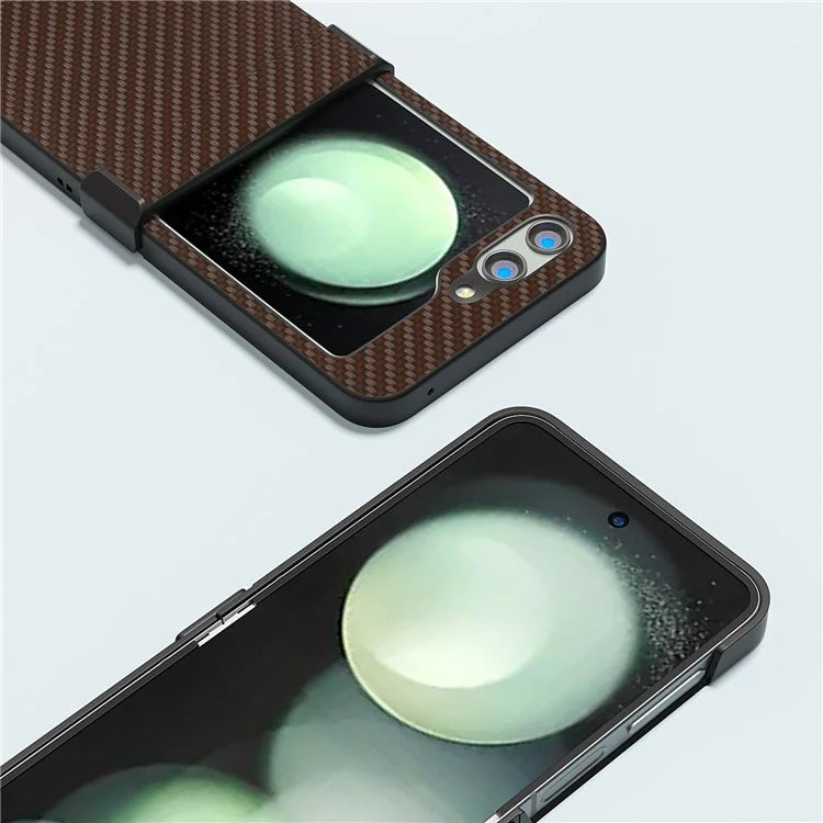 ABEEL For Samsung Galaxy Z Flip5 5G Phone Case Hinge Protection Carbon Fiber Texture Cover