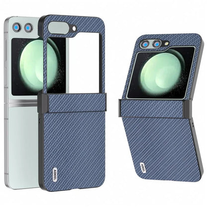 ABEEL For Samsung Galaxy Z Flip5 5G Phone Case Hinge Protection Carbon Fiber Texture Cover
