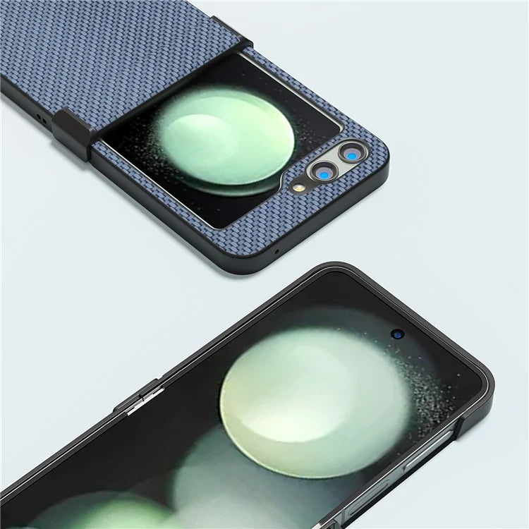 ABEEL For Samsung Galaxy Z Flip5 5G Phone Case Hinge Protection Carbon Fiber Texture Cover