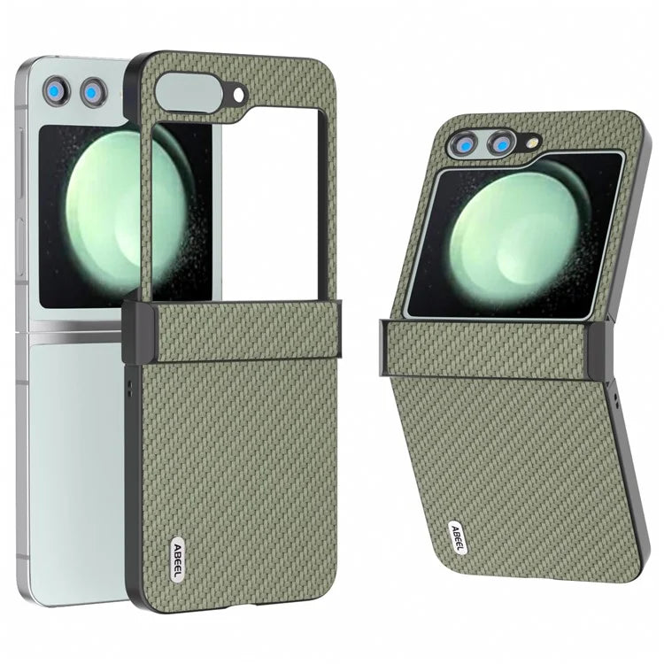 ABEEL For Samsung Galaxy Z Flip5 5G Phone Case Hinge Protection Carbon Fiber Texture Cover