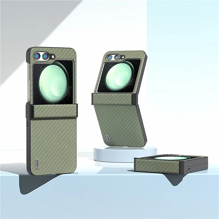 ABEEL For Samsung Galaxy Z Flip5 5G Phone Case Hinge Protection Carbon Fiber Texture Cover
