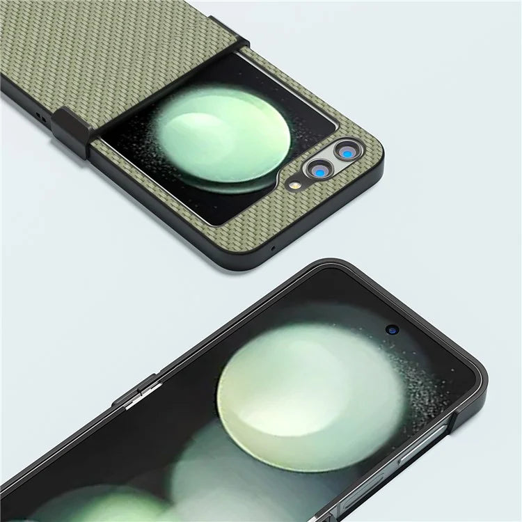 ABEEL For Samsung Galaxy Z Flip5 5G Phone Case Hinge Protection Carbon Fiber Texture Cover