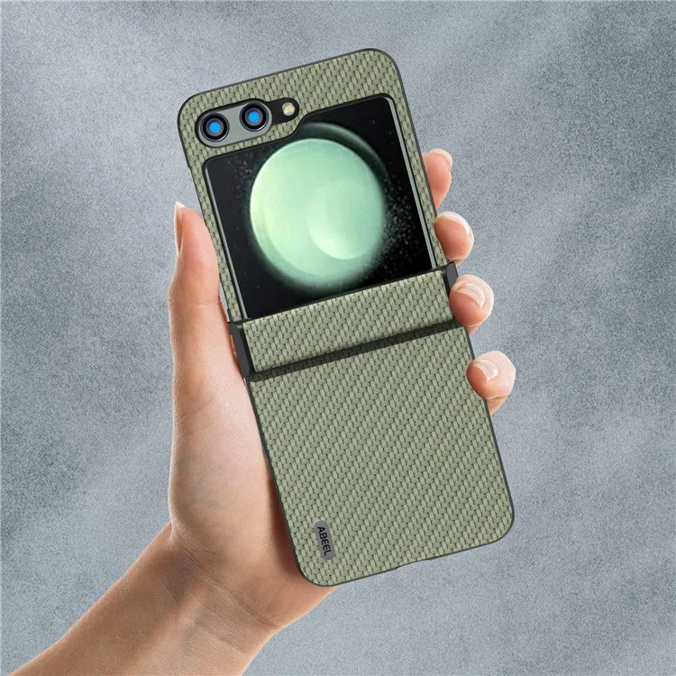 ABEEL For Samsung Galaxy Z Flip5 5G Phone Case Hinge Protection Carbon Fiber Texture Cover