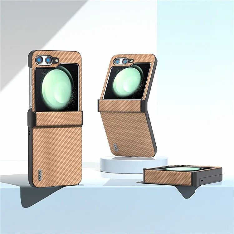 ABEEL For Samsung Galaxy Z Flip5 5G Phone Case Hinge Protection Carbon Fiber Texture Cover