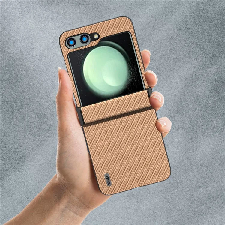 ABEEL For Samsung Galaxy Z Flip5 5G Phone Case Hinge Protection Carbon Fiber Texture Cover