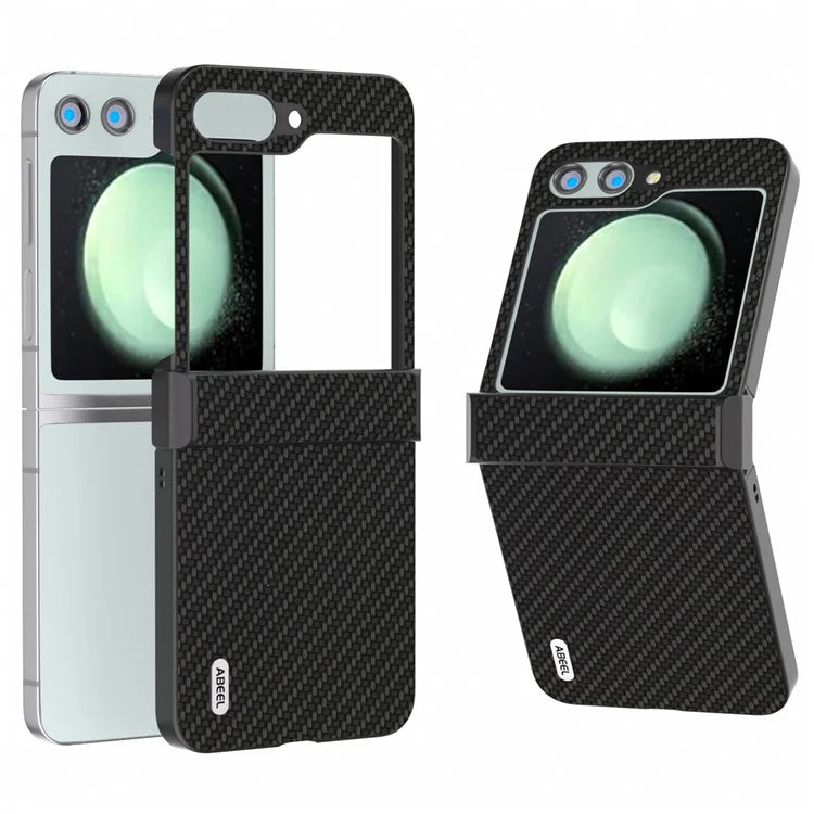 ABEEL For Samsung Galaxy Z Flip5 5G Phone Case Hinge Protection Carbon Fiber Texture Cover