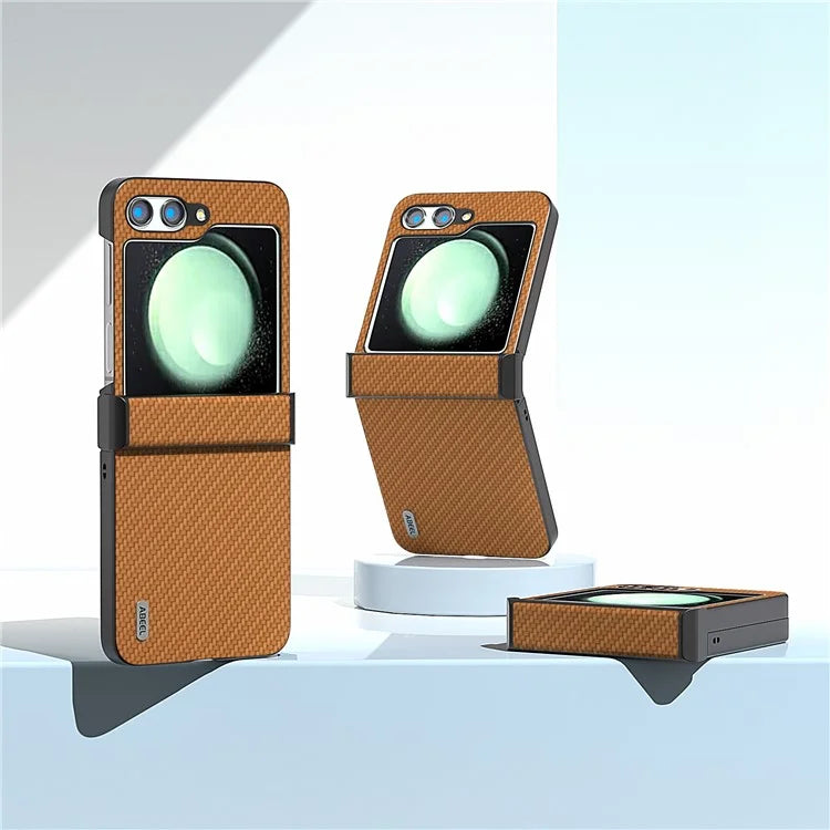 ABEEL For Samsung Galaxy Z Flip5 5G Phone Case Hinge Protection Carbon Fiber Texture Cover