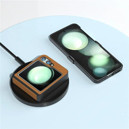 ABEEL For Samsung Galaxy Z Flip5 5G Phone Case Hinge Protection Carbon Fiber Texture Cover