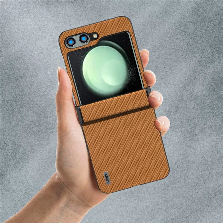 ABEEL For Samsung Galaxy Z Flip5 5G Phone Case Hinge Protection Carbon Fiber Texture Cover