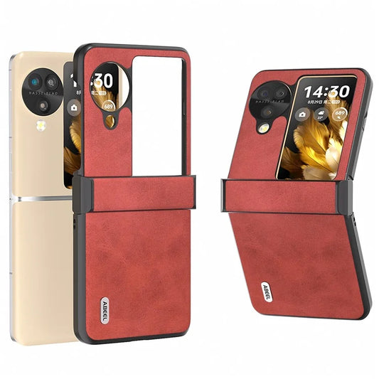 ABEEL For Oppo Find N3 Flip 5G Phone Case PU Leather Hinge Protection Cover