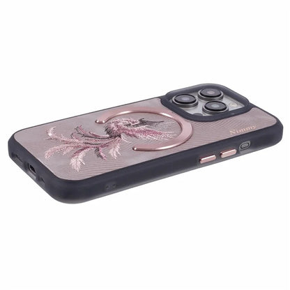 NIMMY For iPhone 15 Pro Max Magnetic Case Embroidered Patern Design Phone Cover