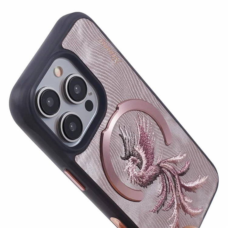 NIMMY For iPhone 15 Pro Max Magnetic Case Embroidered Patern Design Phone Cover