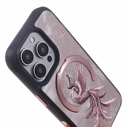 NIMMY For iPhone 15 Pro Max Magnetic Case Embroidered Patern Design Phone Cover