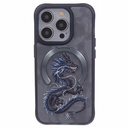 NIMMY For iPhone 15 Pro Max Magnetic Case Embroidered Patern Design Phone Cover