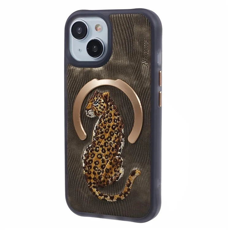 NIMMY For iPhone 15 Embroidery Case Compatible with MagSafe Shockproof Phone Cover