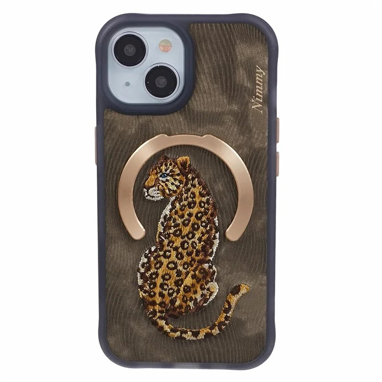 NIMMY For iPhone 15 Embroidery Case Compatible with MagSafe Shockproof Phone Cover