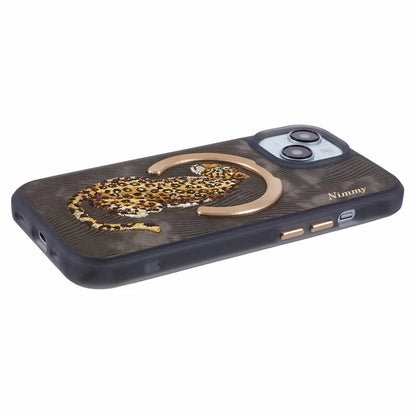 NIMMY For iPhone 15 Embroidery Case Compatible with MagSafe Shockproof Phone Cover