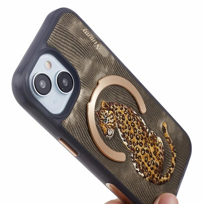 NIMMY For iPhone 15 Embroidery Case Compatible with MagSafe Shockproof Phone Cover
