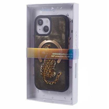 NIMMY For iPhone 15 Embroidery Case Compatible with MagSafe Shockproof Phone Cover