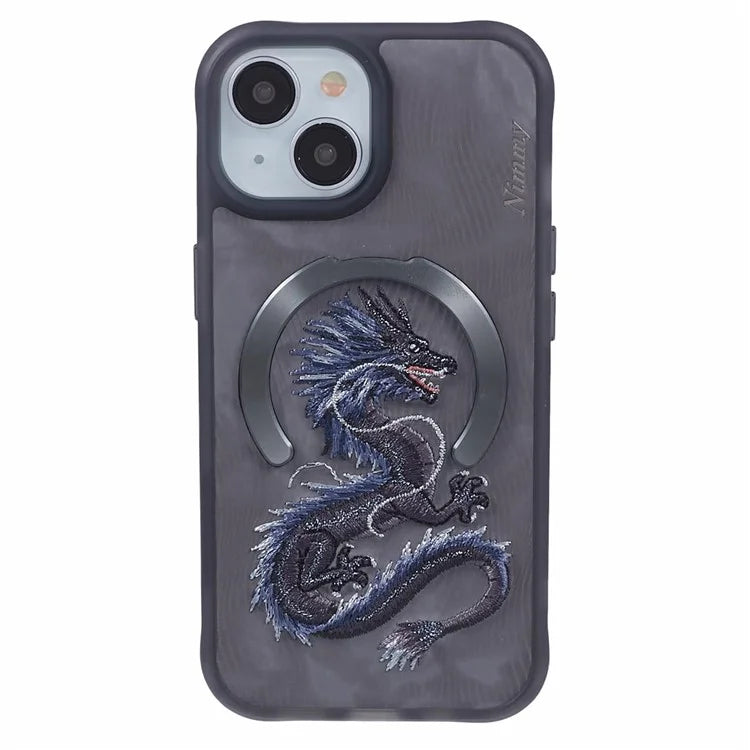 NIMMY For iPhone 15 Embroidery Case Compatible with MagSafe Shockproof Phone Cover