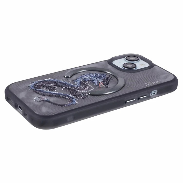 NIMMY For iPhone 15 Embroidery Case Compatible with MagSafe Shockproof Phone Cover