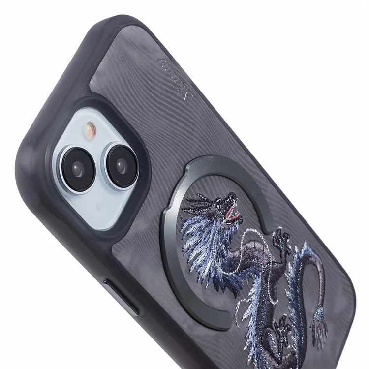NIMMY For iPhone 15 Embroidery Case Compatible with MagSafe Shockproof Phone Cover