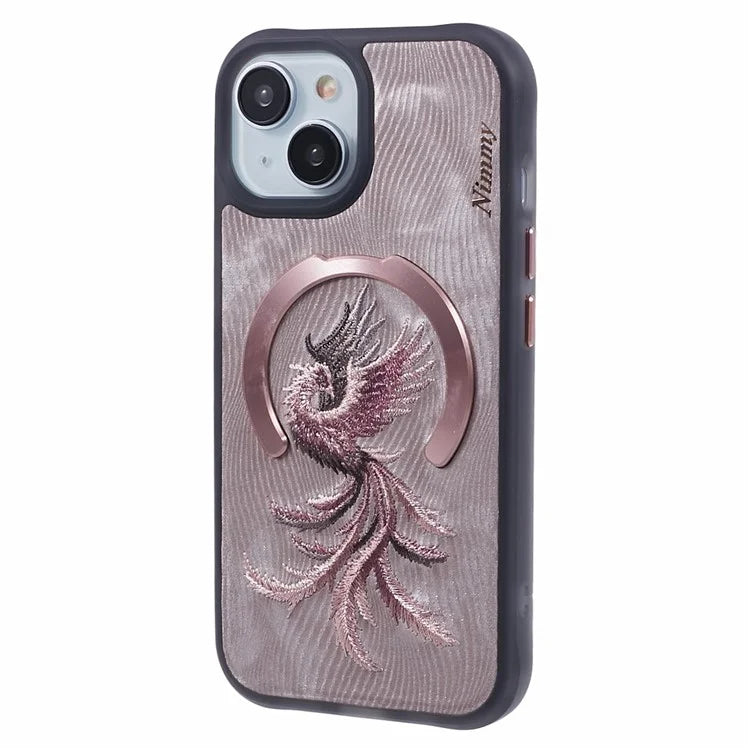 NIMMY For iPhone 15 Embroidery Case Compatible with MagSafe Shockproof Phone Cover