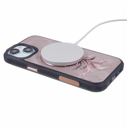 NIMMY For iPhone 15 Embroidery Case Compatible with MagSafe Shockproof Phone Cover