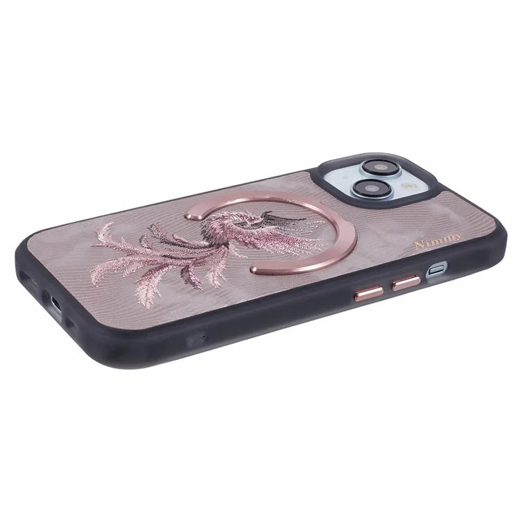 NIMMY For iPhone 15 Embroidery Case Compatible with MagSafe Shockproof Phone Cover