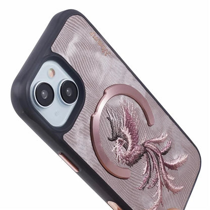 NIMMY For iPhone 15 Embroidery Case Compatible with MagSafe Shockproof Phone Cover