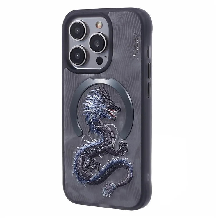 NIMMY For iPhone 14 Pro Embroidery Protective Case Magnetic Phone Cover