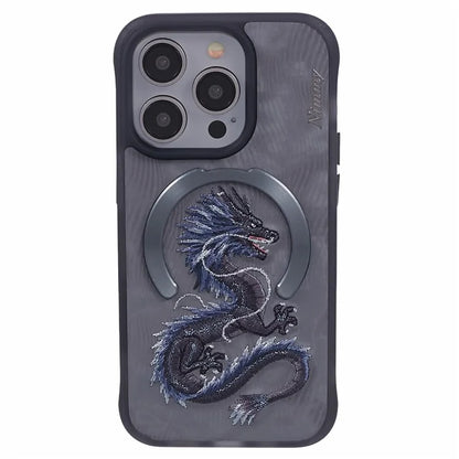 NIMMY For iPhone 14 Pro Embroidery Protective Case Magnetic Phone Cover