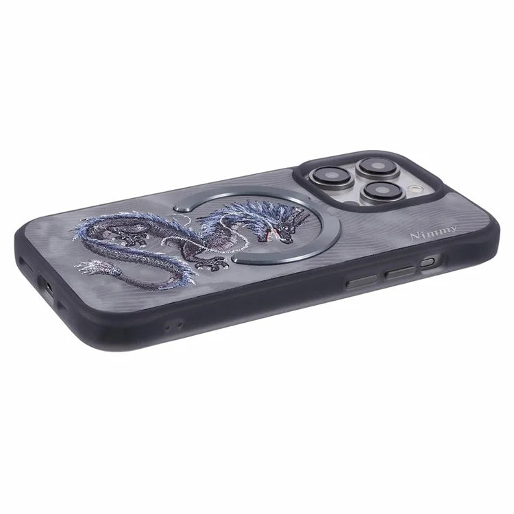 NIMMY For iPhone 14 Pro Embroidery Protective Case Magnetic Phone Cover