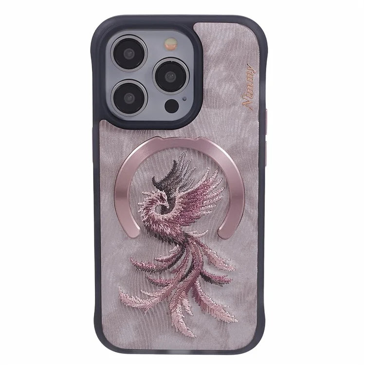 NIMMY For iPhone 14 Pro Embroidery Protective Case Magnetic Phone Cover