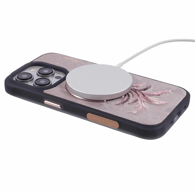 NIMMY For iPhone 14 Pro Embroidery Protective Case Magnetic Phone Cover