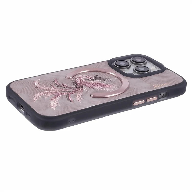 NIMMY For iPhone 14 Pro Embroidery Protective Case Magnetic Phone Cover